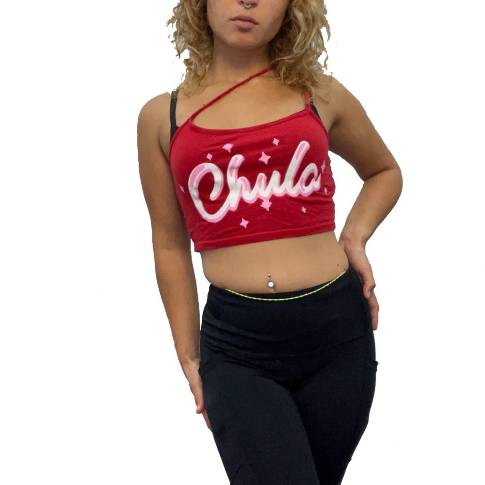 SOLD Graffiti Red “Chula” cropped cami